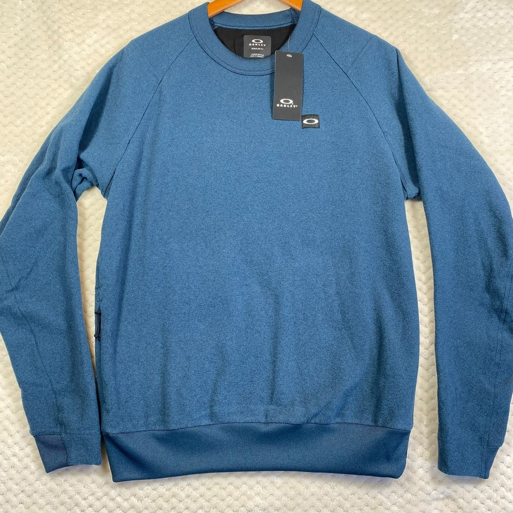 Oakley Holden Crew Neck Sweatshirt Oil Blue Teal Mens Small NWT FOA403461